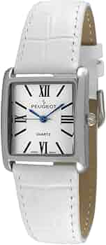 lard時計 Amazon.com: Peugeot Women's Silver-Tone Tank Shape Leather